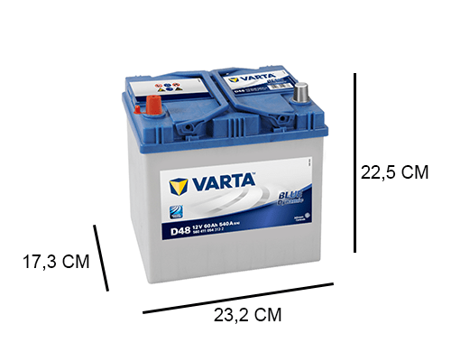 D48 Varta 60Ah Blue Dynamic Accu, 540A, 12V - Accudeal