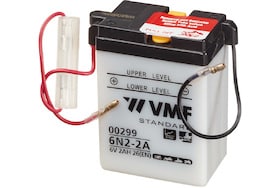 Een VMF motor accu met 2 ampere/uur en 6volt