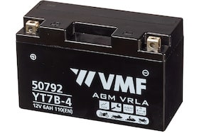 de 50792 AGM motoraccu van VMF heeft een capaciteit van 6Ah