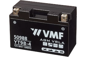 De 50988 AGM motoraccu van VMF heeft een capaciteit van 8Ah