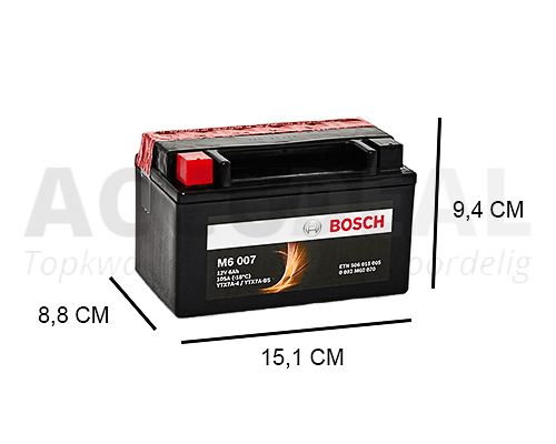 orgaan Hoe elleboog YTX7A-BS Bosch AGM 6Ah Motor accu, 105A, 12V - Accudeal