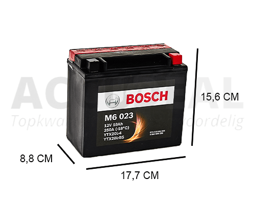 huwelijk vaardigheid dat is alles YTX20L-BS Bosch Motor accu 12V, 18Ah, 250A - Accudeal