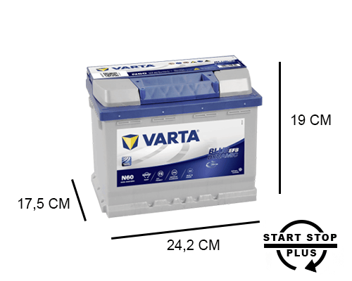 Batterie de démarrage Varta Blue Dynamic L2 N60 12V 60Ah / 640A 560500056